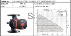 Ksb Calio 40-90 PN6-10 175W Frekans Kon. Döküm Gövdeli Sirkülasyon Pompası- DN40 FLANŞ bağlantılı