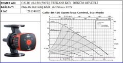 Ksb Calio 40-120 500W Frekans Kon. Döküm Gövdeli Sirkülasyon Pompası - DN40 FLANŞ Bağlantılı