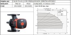 Ksb Calio 50- 40 PN6-10 133W Frekans Kon. Döküm Gövdeli Sirkülasyon Pompası - DN50 Flanş Bağlantılı